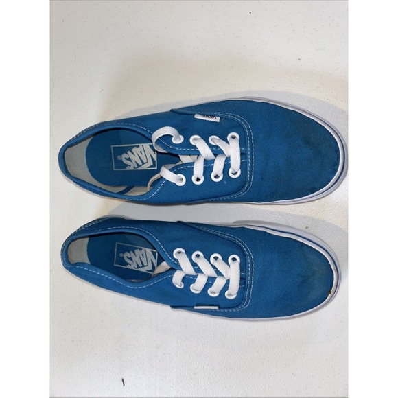 VANS Sneakers Men 6 Women 7.5 Blue Low Top Canvas Shoes‎ Skater Lace Up - Picture 9 of 10